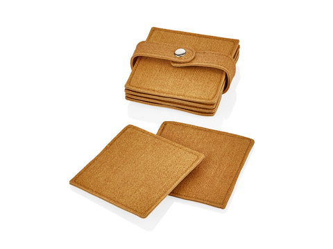 6 Parça Amber Deri Bardak Altlığı