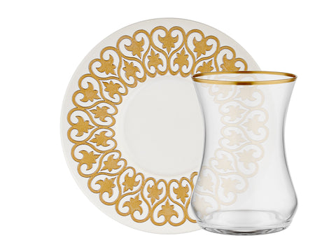 Anabella 110 ml 12 Parça 6 Kişilik Cam Çay Takımı