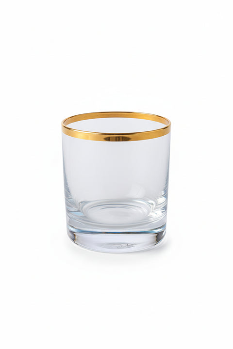 Dalia 24 Ayar Altın Yaldızlı 200 ml 6 Parça Cam Viski Bardağı