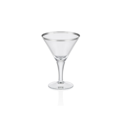 Dalia Platin Yaldızlı 110 ml 6 Parça Cam Martini Kadehi