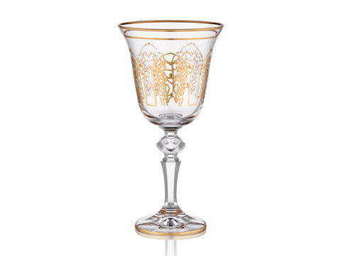 Florance 24 Ayar Altın Yaldızlı 110 ml 6 Parça Cam Kırmızı Şarap Kadehi