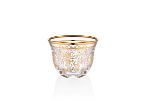 Florance 24 Ayar Altın Yaldızlı 60 ml 6 Parça Cam Mırra Bardağı