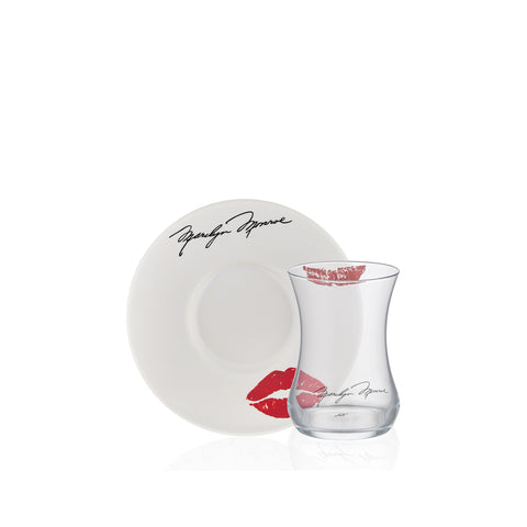 Iconic Marilyn 100 ml 4 Parça 2 Kişilik Cam Çay Takımı