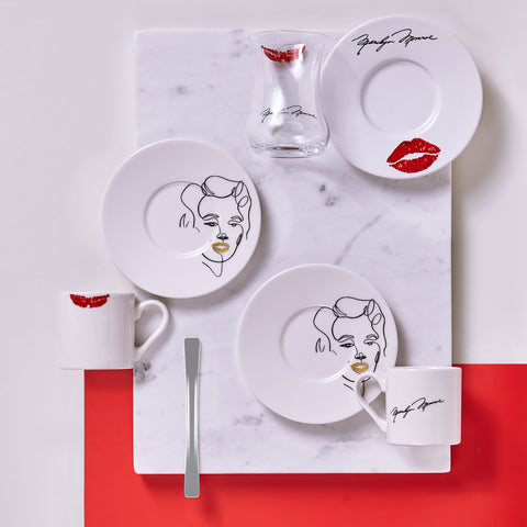 Iconic Marilyn 100 ml 4 Parça 2 Kişilik Cam Çay Takımı