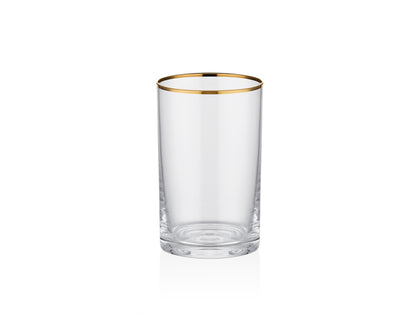 Linea 24 Ayar Altın Yaldızlı 100 ml 6 Parça Kısa Cam Su Bardağı