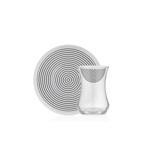 Monochrome V4 110 ml 12 Parça 6 Kişilik Cam Çay Takımı