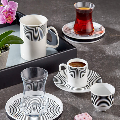 Monochrome V4 110 ml 12 Parça 6 Kişilik Cam Çay Takımı