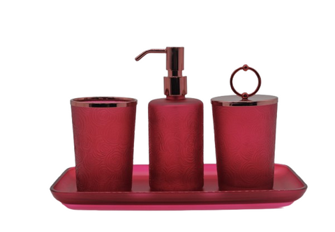 Rosie 4 Parça Cam Banyo Takımı