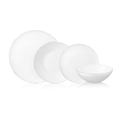 Luxe Platin 24 Parça 6 Kişilik Bone China Yemek Takımı