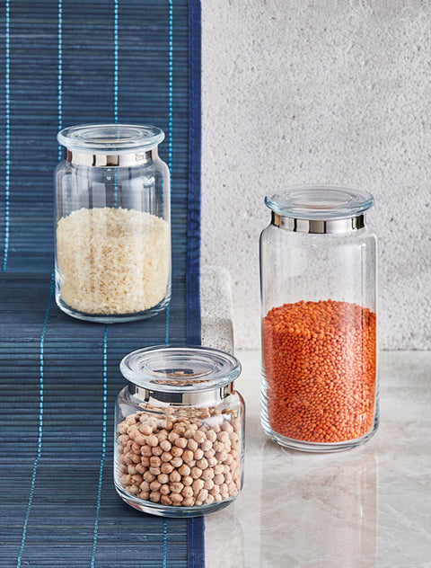 Dalia Platin 10 cm 2 Parça Kapaklı Cam Kavanoz