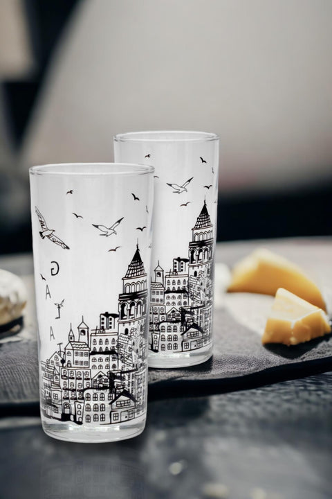 İstanbul Galata 180 ml 4 Parça Cam Rakı Bardağı