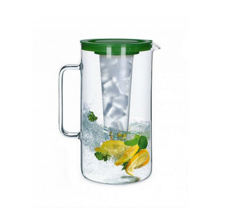 Simax Borosilikat Buz Hazneli Yeşil Kapaklı Sürahi 2.5 Lt